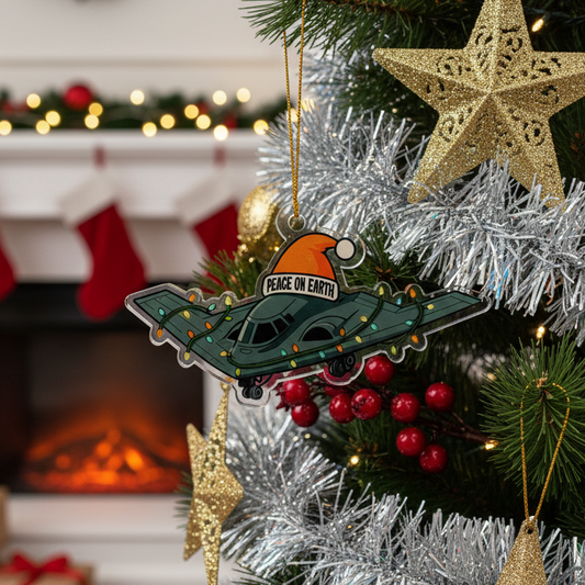 PEACE ON EARTH B-2 Bomber Ornament.
