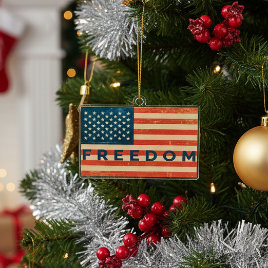 Freedom Flag Christmas Ornament