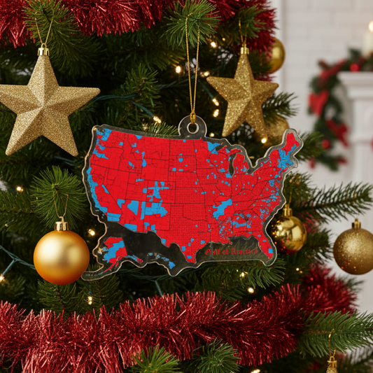 Red Wave Christmas Ornament