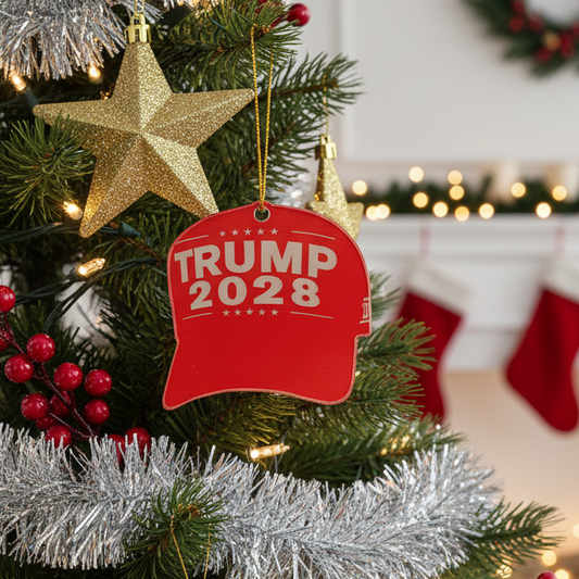 Trump 2028 Prediction Christmas Ornament | "Why Stop at Two Terms?"