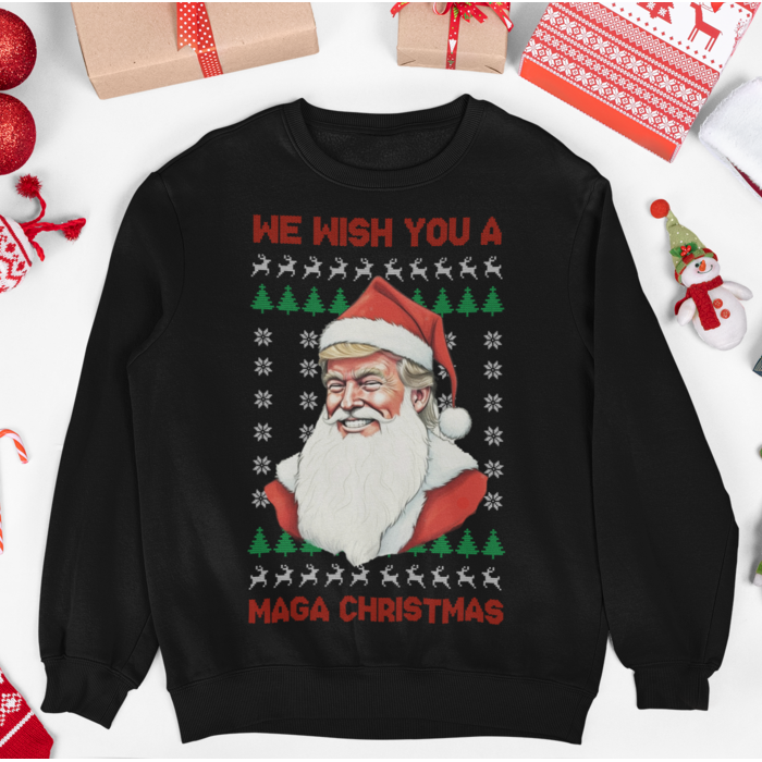 We Wish You A MAGA Christmas Sweatshirt (Black)