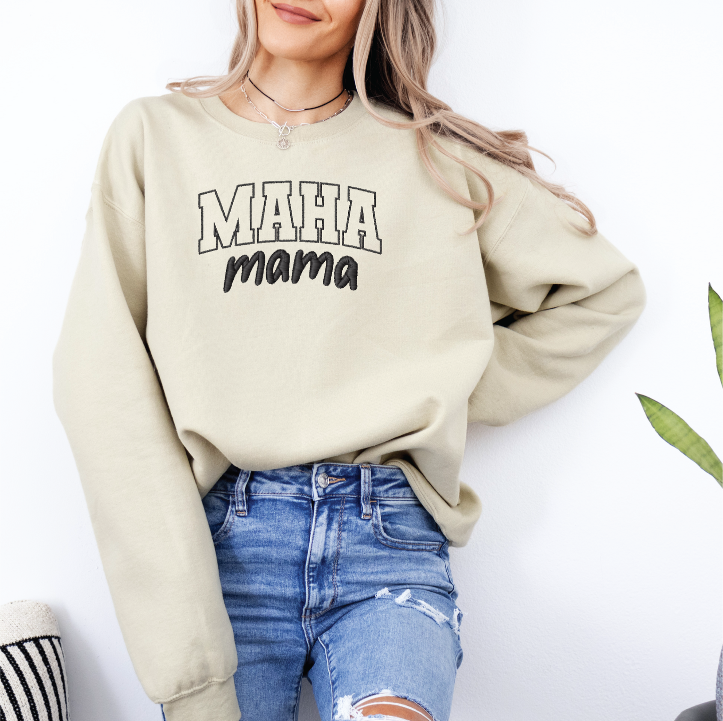 MAHA Mama Embroidered Crewneck